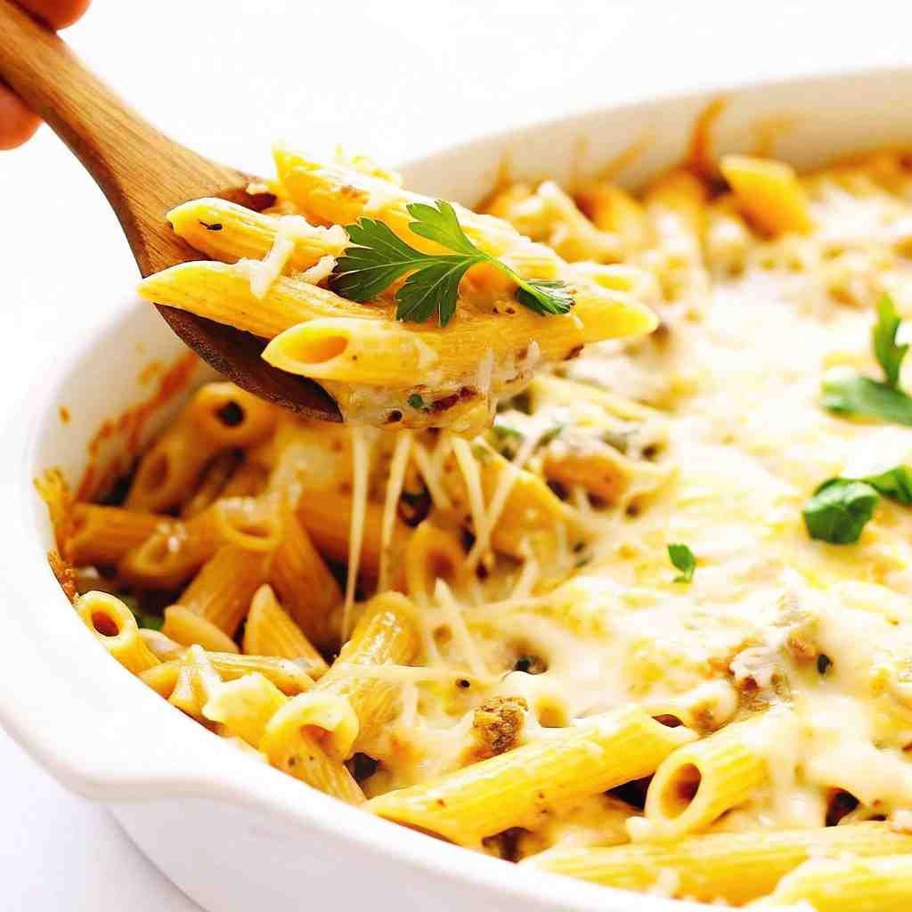 Chicken Alfredo Baked Ziti