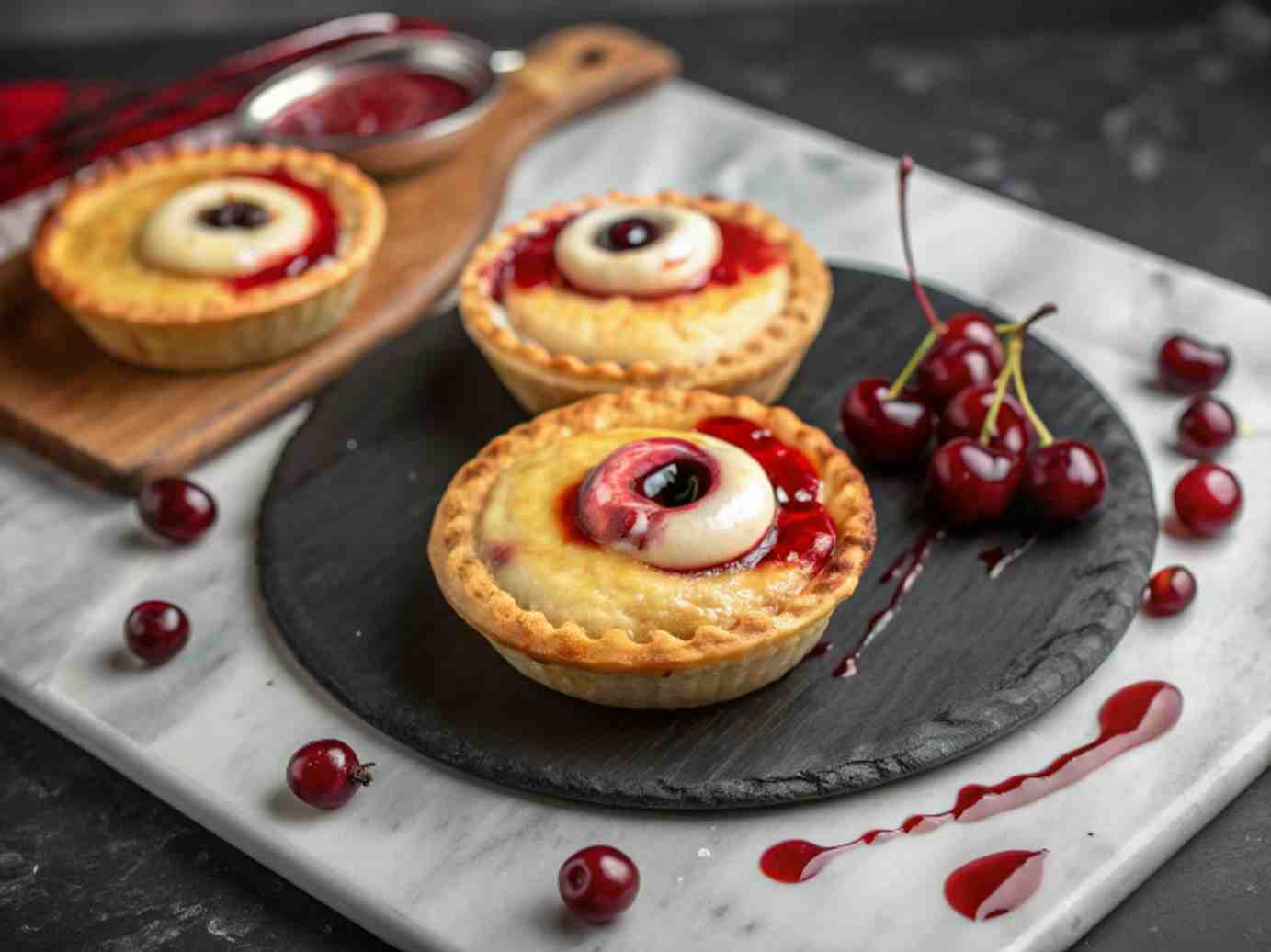 Spooky Cherry Eyeball Pies