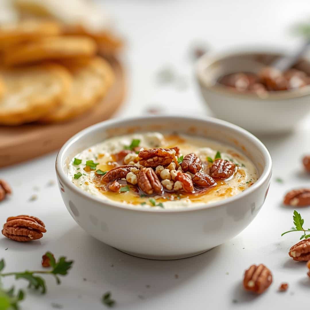 Baked Feta Dip Fig Jam Pecans