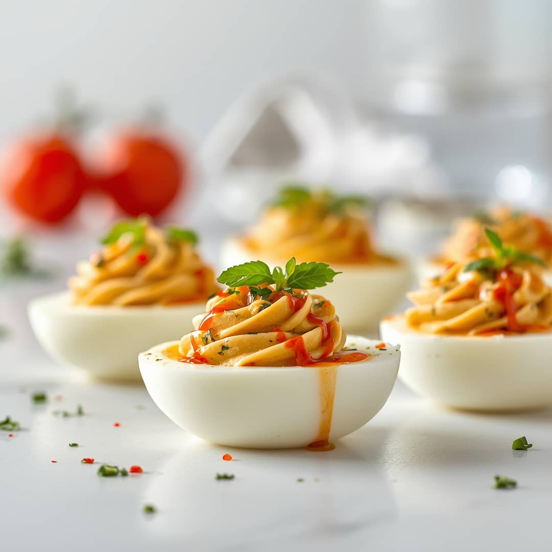 Bloody Mary Deviled Eggs