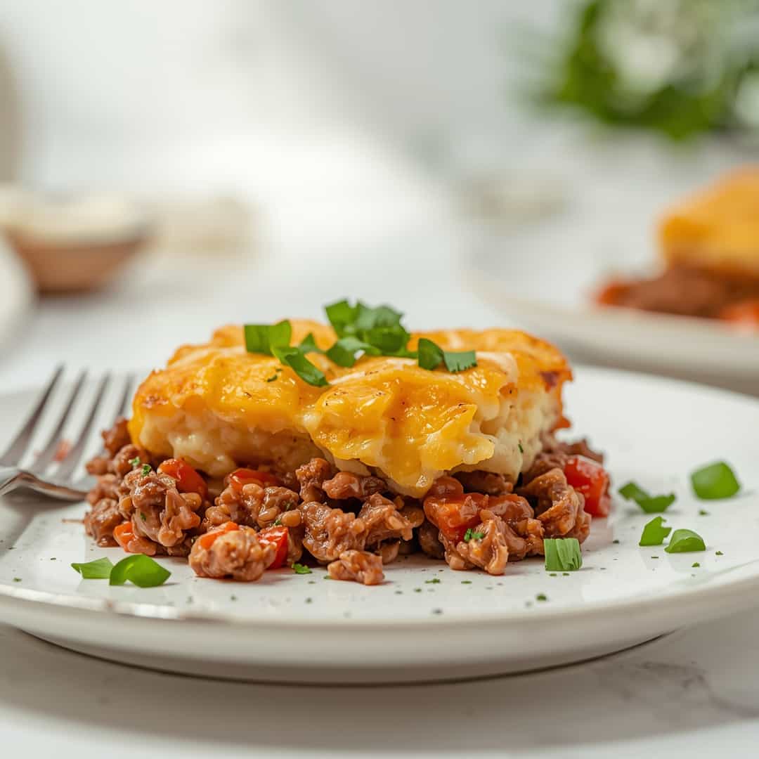 Cheesy Ground Beef Potato Casserole