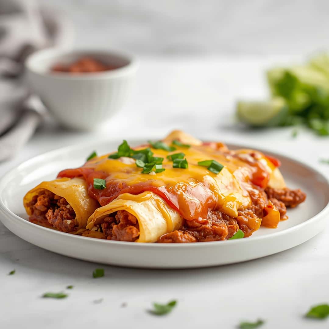 Easy Cheesy Ground Beef Enchiladas