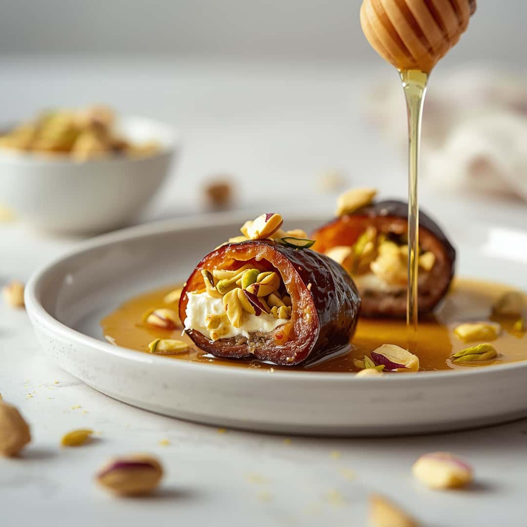 Stuffed Dates Cream Cheese Pistachios Honey