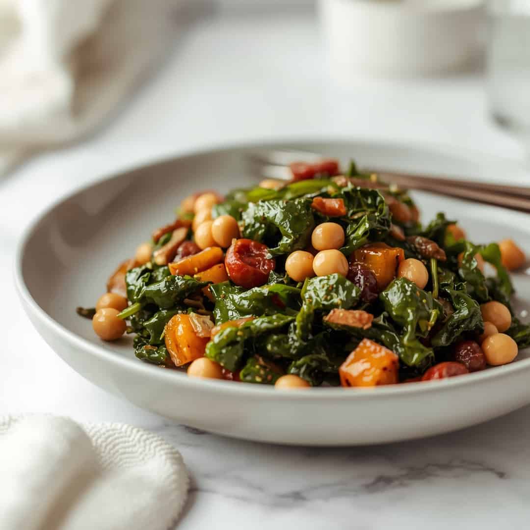 black eyed pea kale stir fry