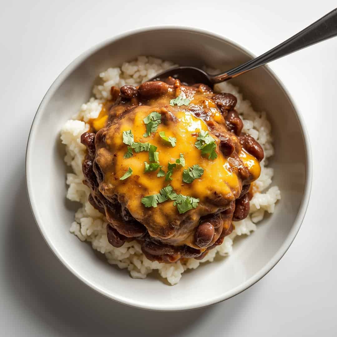cheesy black beans and rice