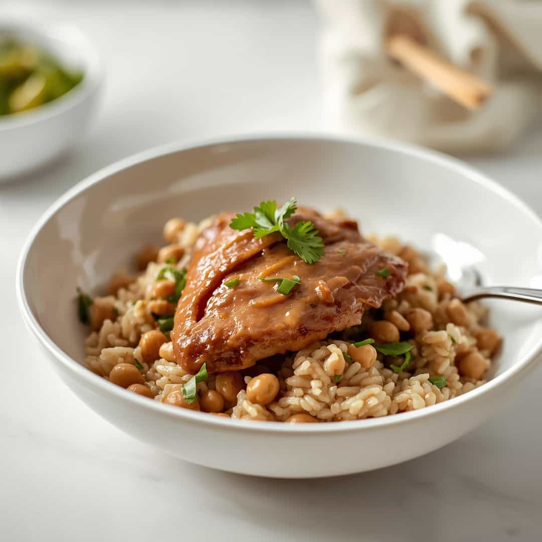 chicken rice black eyed peas