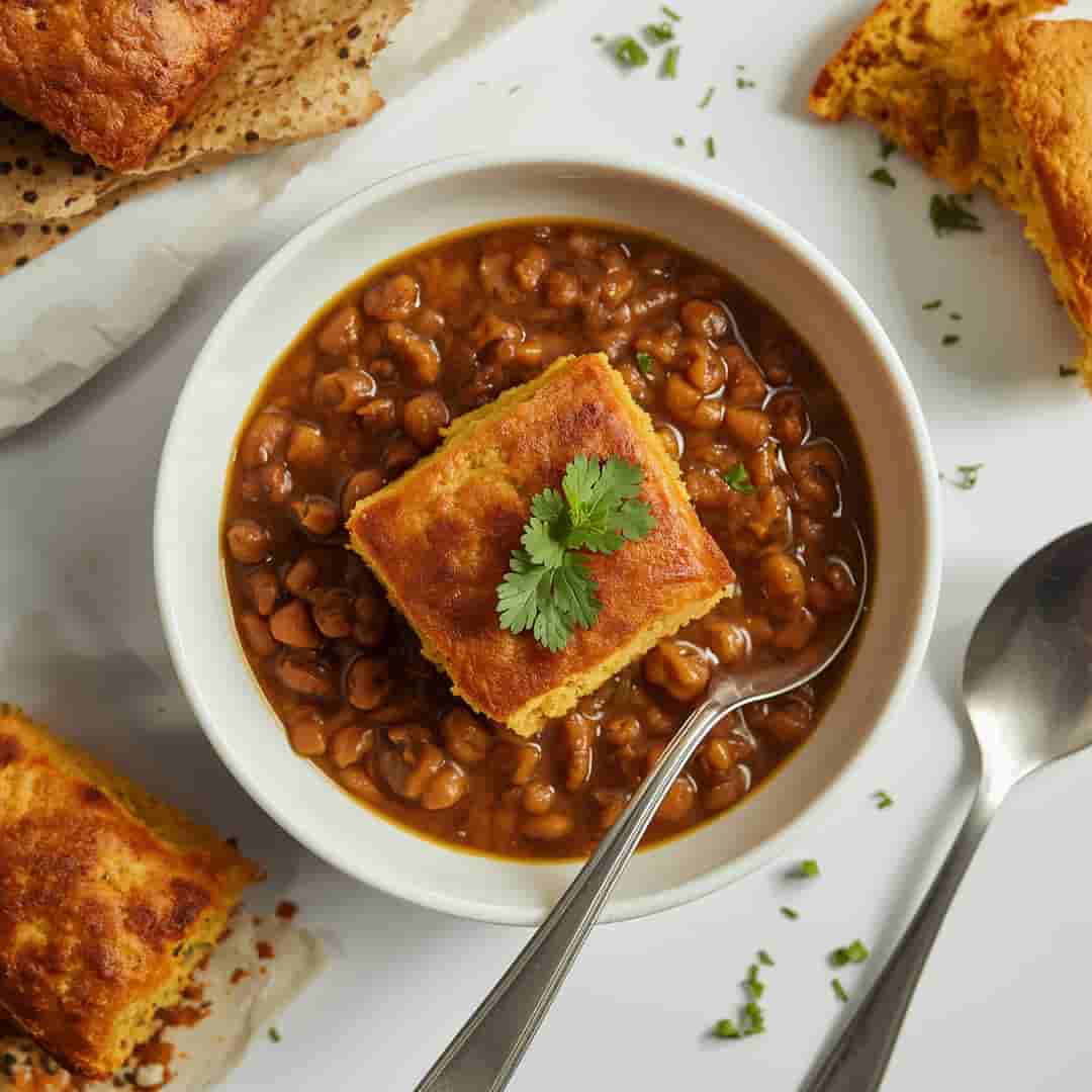 cornbread and black eyed peas
