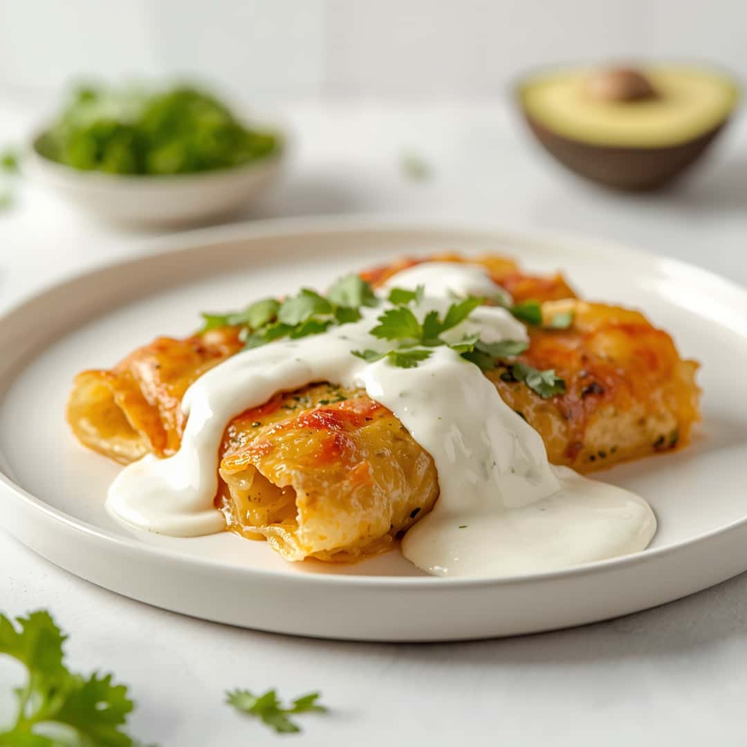 Chicken Enchiladas Sour Cream White Sauce