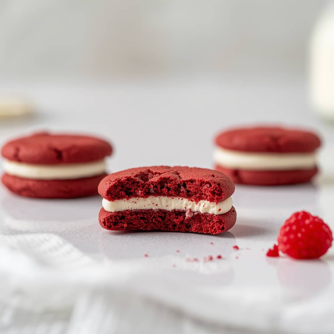 Cream Cheese Filled Red Velvet Cookies
