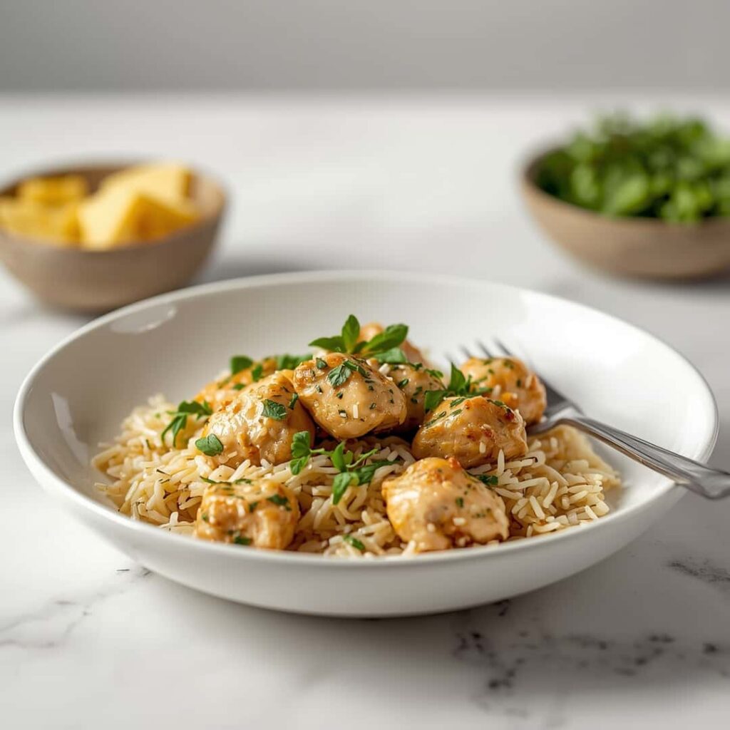 Creamy Herb Chicken Basmati Rice - FoodBoom
