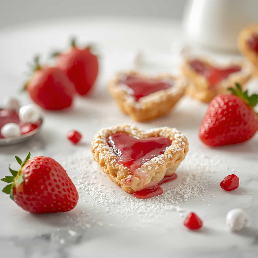 Easy Puff Pastry Strawberry Hearts
