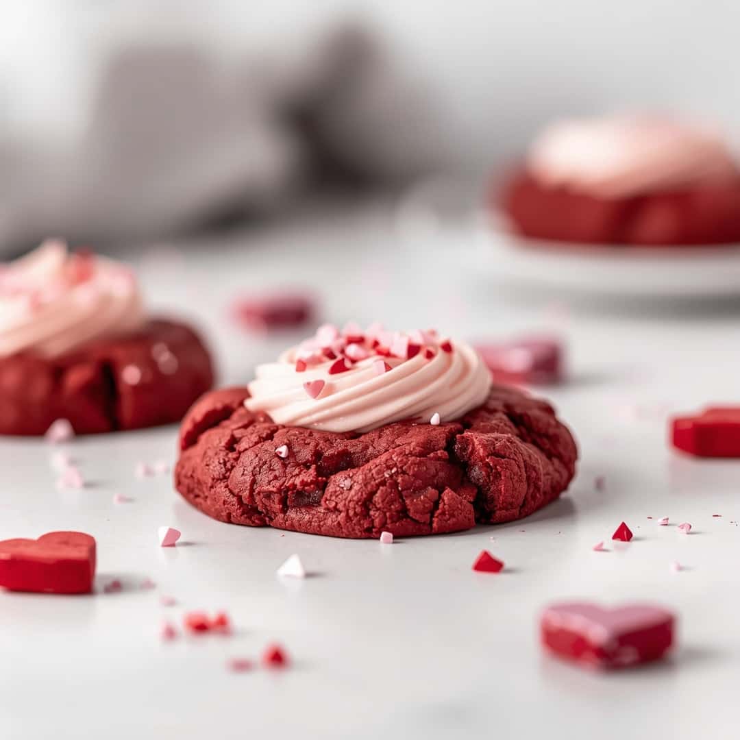 Easy Valentine's Day Red Velvet Cookies