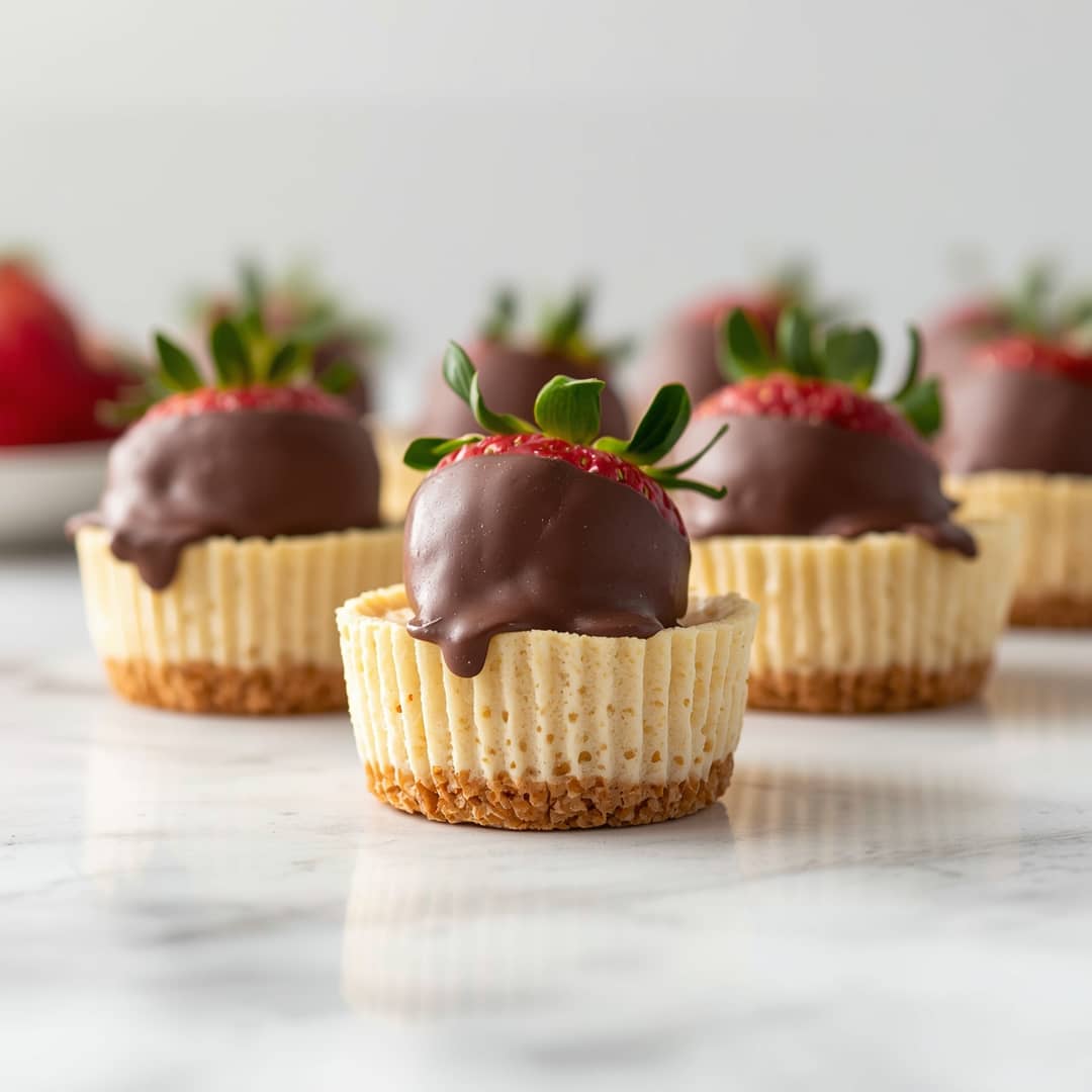 Mini Cheesecakes Chocolate Covered Strawberries