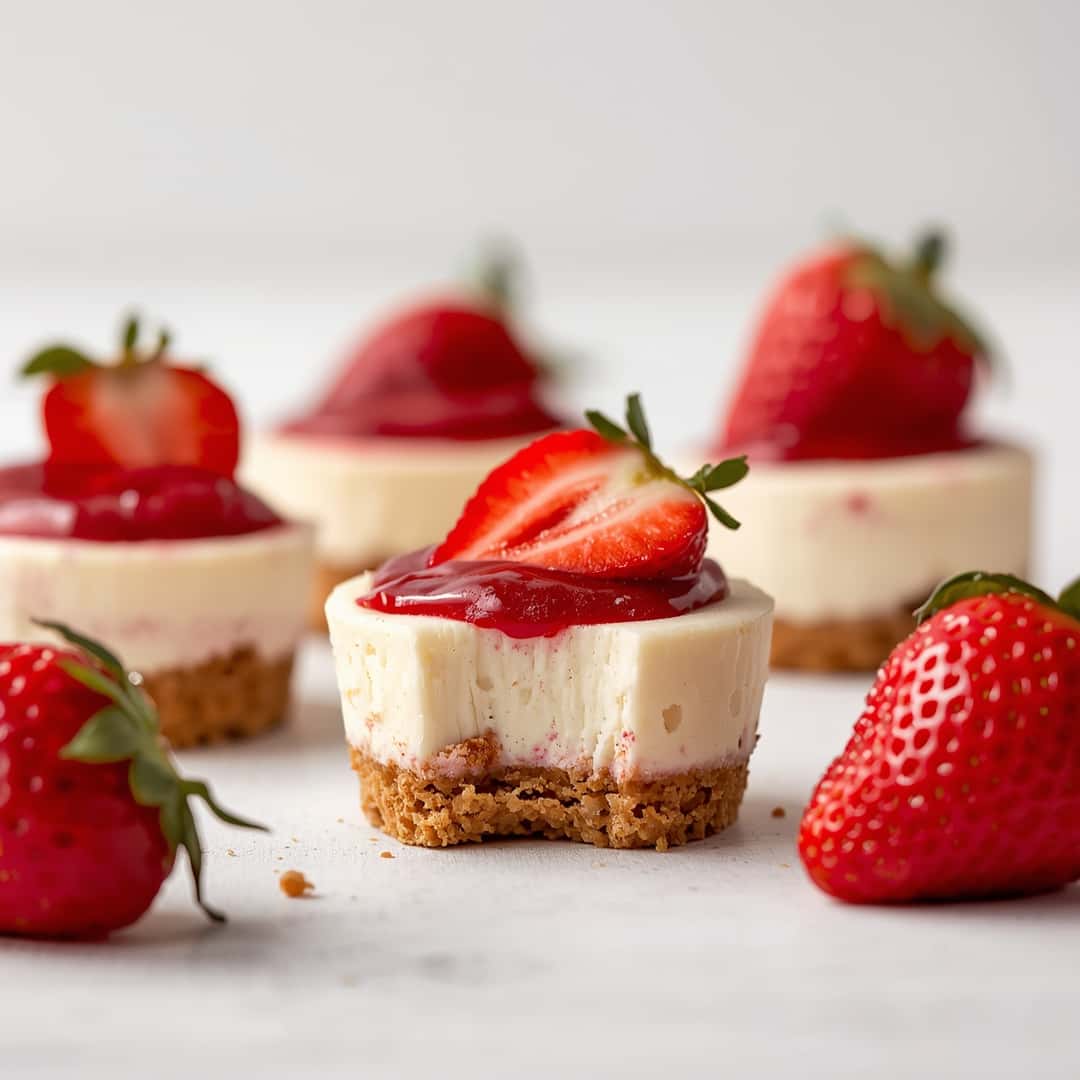 No Bake Strawberry Cheesecake Bites