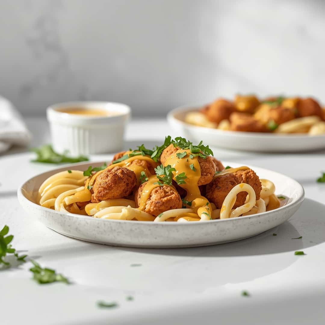 Pretzel Chicken Mustard Cheddar Sauce