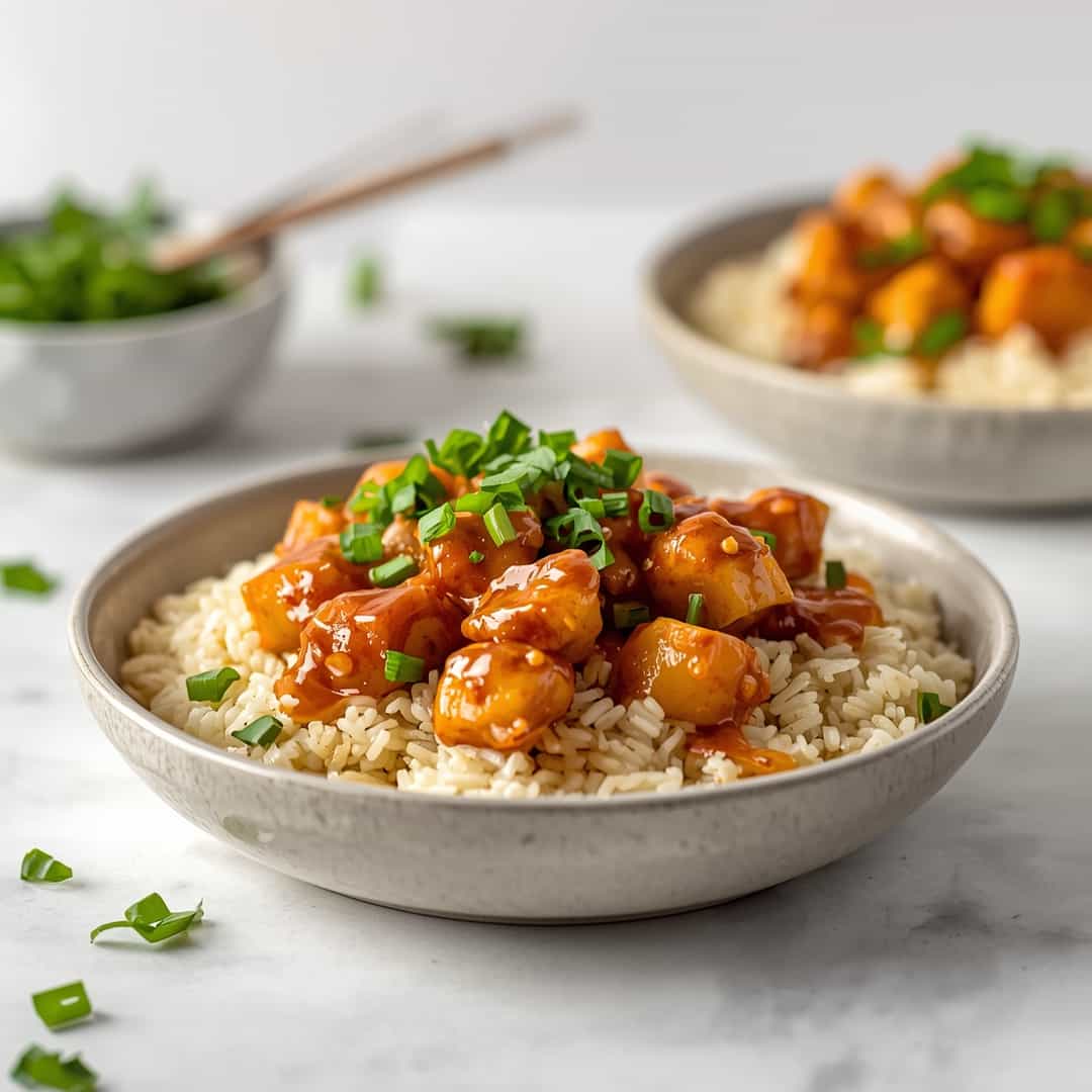 Quick Healthy Honey BBQ Chicken Rice