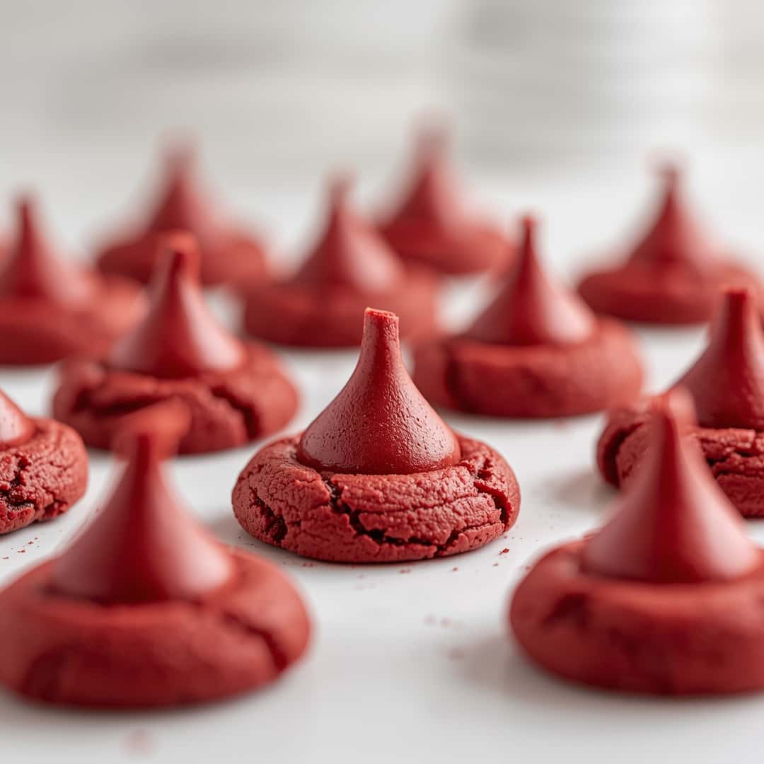 Red Velvet Cake Mix Kiss Cookies