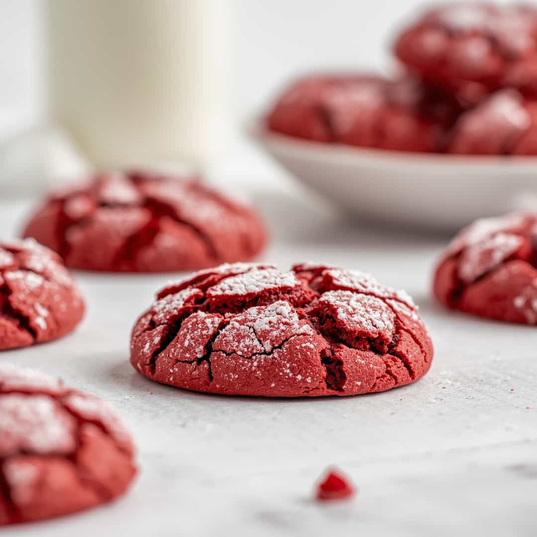Red Velvet Crinkle Cookies