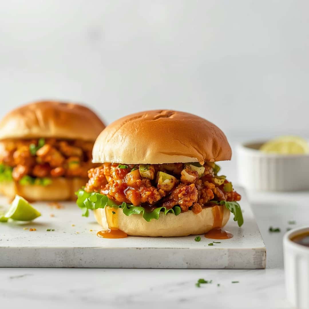 Slow Cooker Hot Honey Chicken Sandwiches