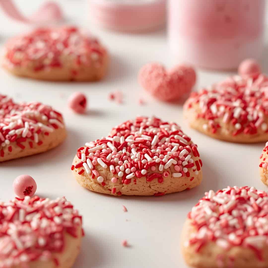 Sprinkle Valentine's Day Cookies