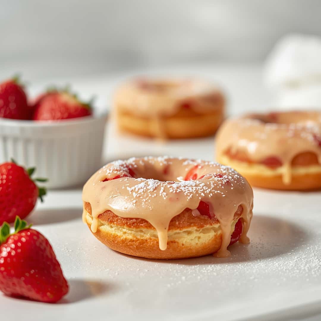 Strawberry Baked Donuts