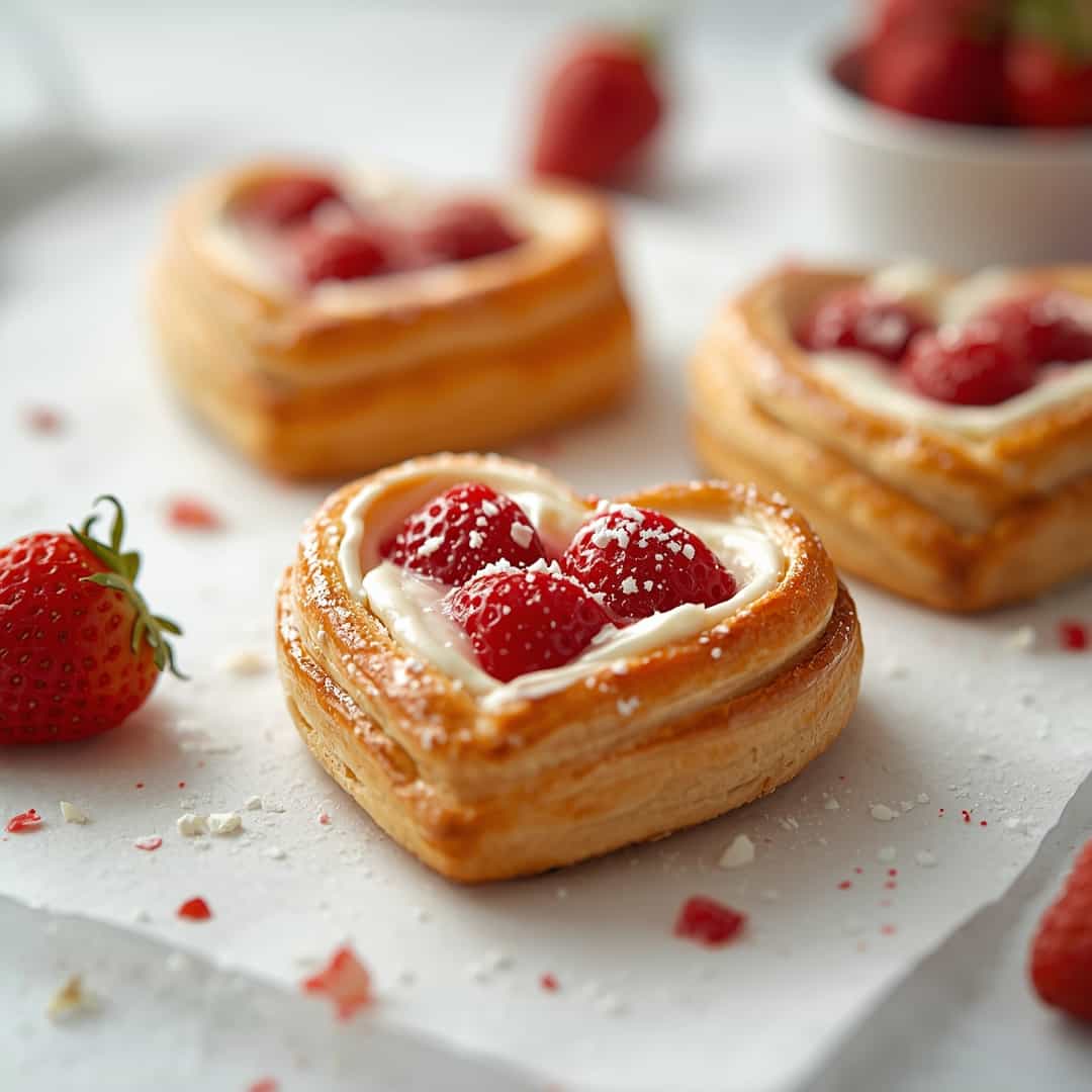 Strawberry Cream Cheese Heart Danishes