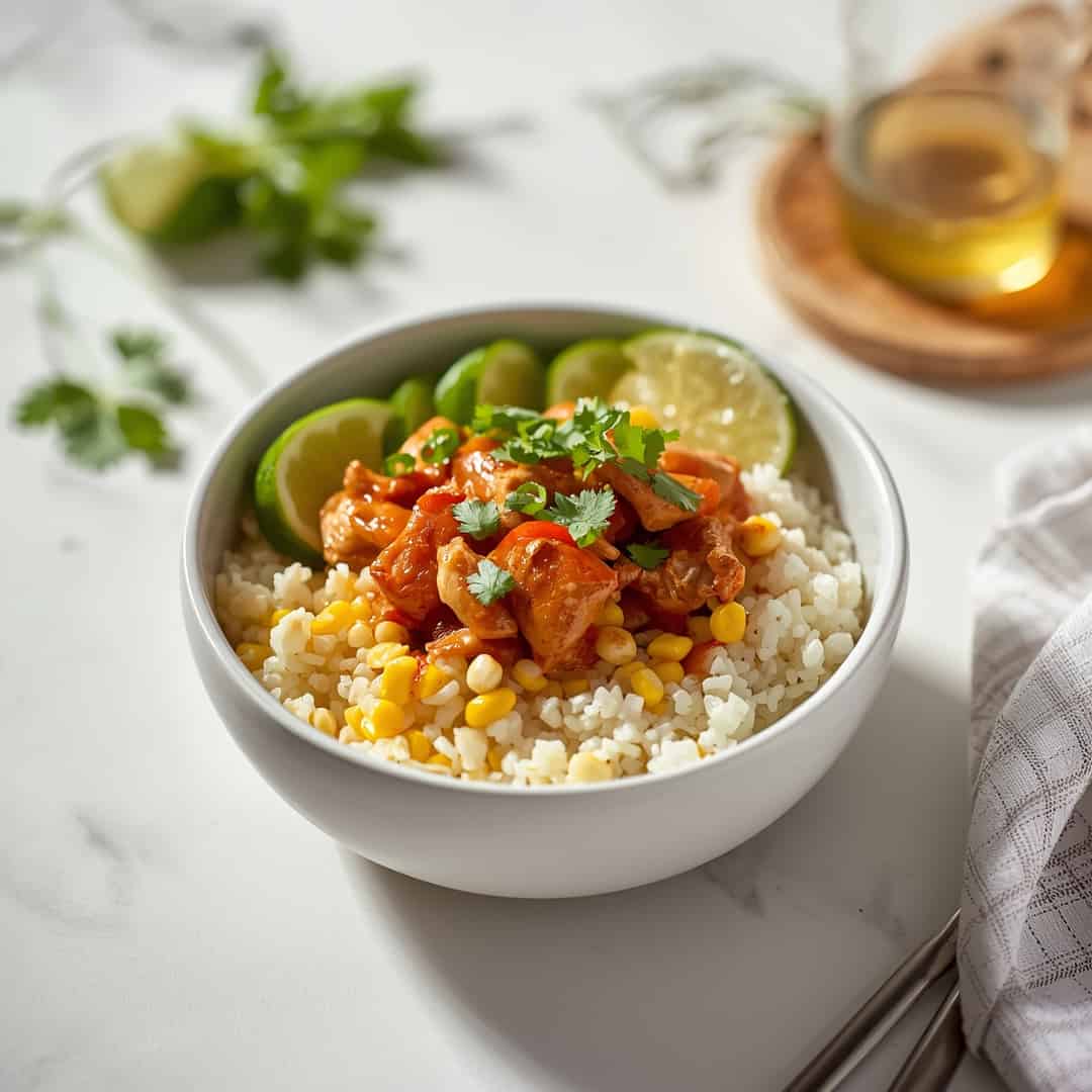 Street Corn Chicken Rice Bowl