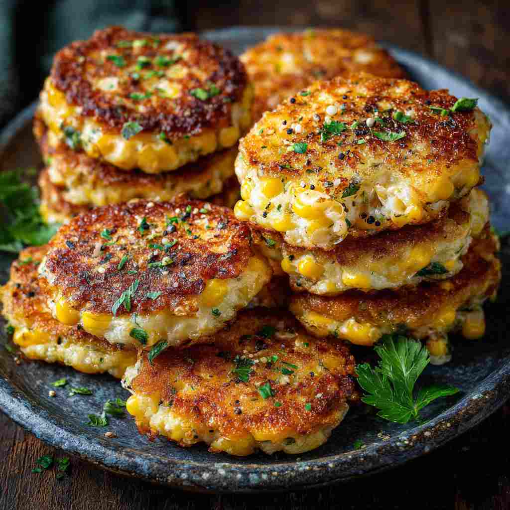 Cheesy Corn Fritters