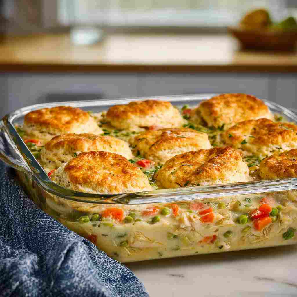 Chicken Pot Pie with Biscuits