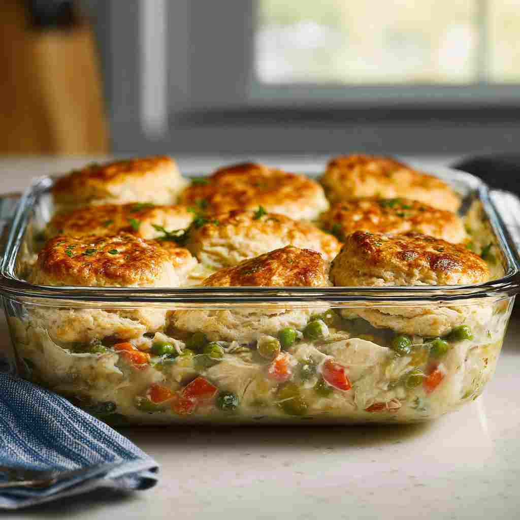 Chicken Pot Pie with Biscuits