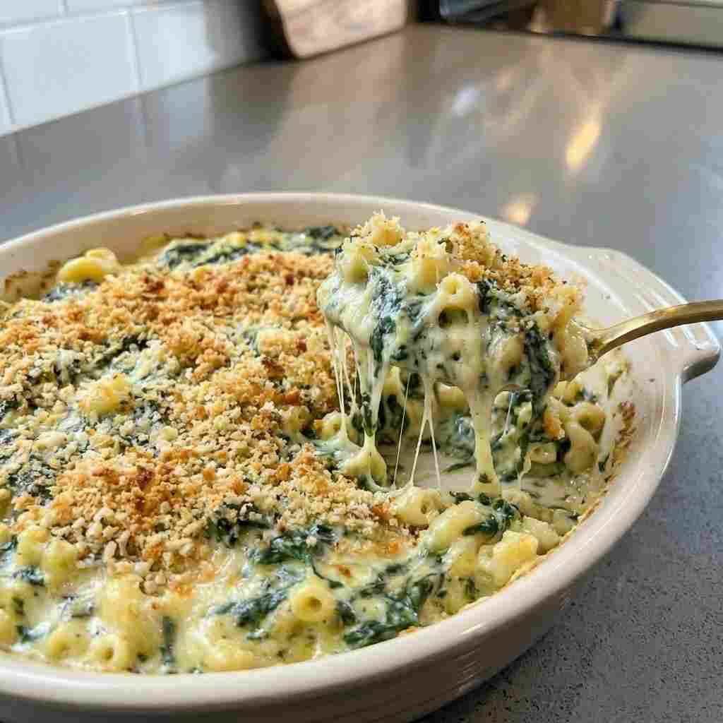Creamed Spinach Mac and Cheese