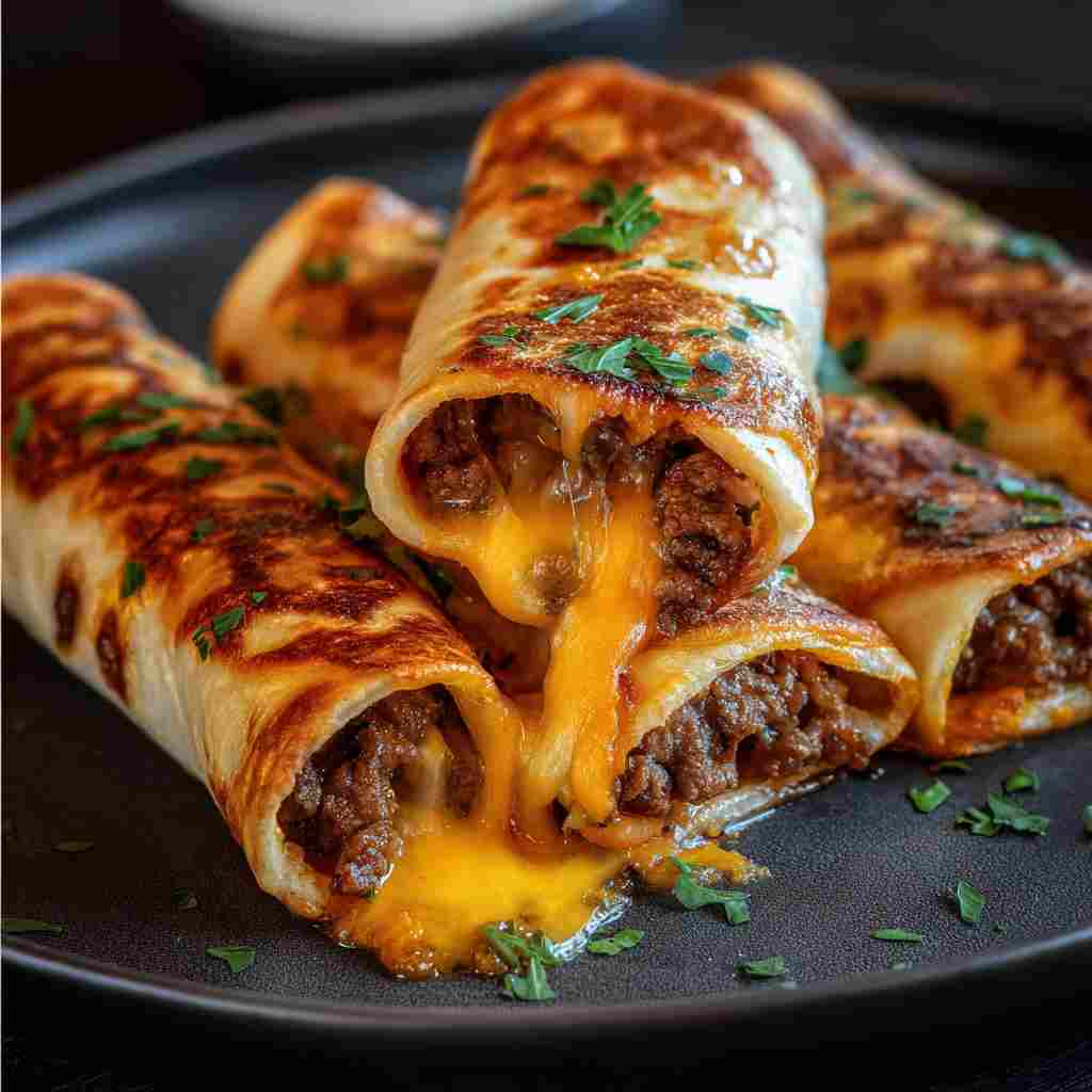 Garlic Butter Cheeseburger Rollups