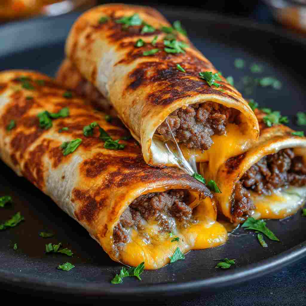 Garlic Butter Cheeseburger Rollups