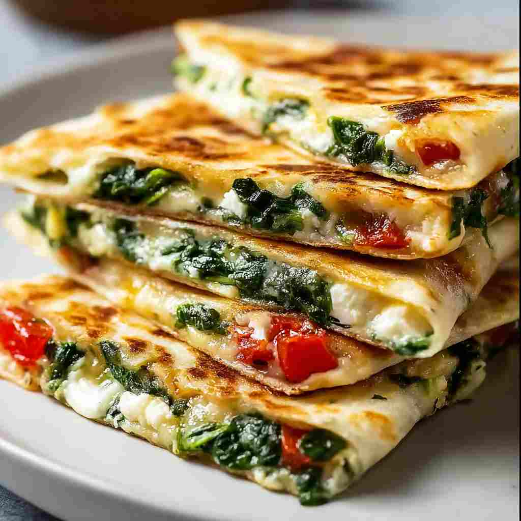 Spinach and Feta Quesadillas
