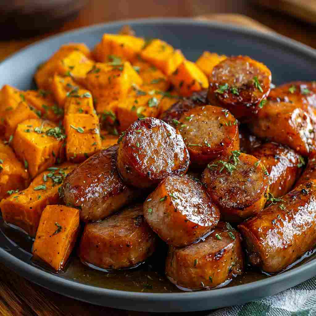 Honey Garlic Sausage Sweet Potatoes