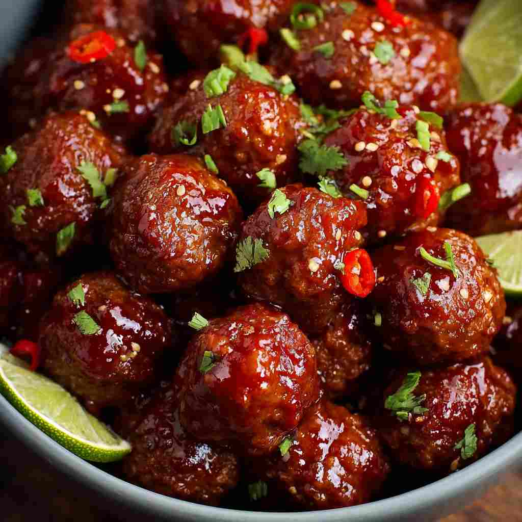 Crockpot Sweet Chili Meatballs