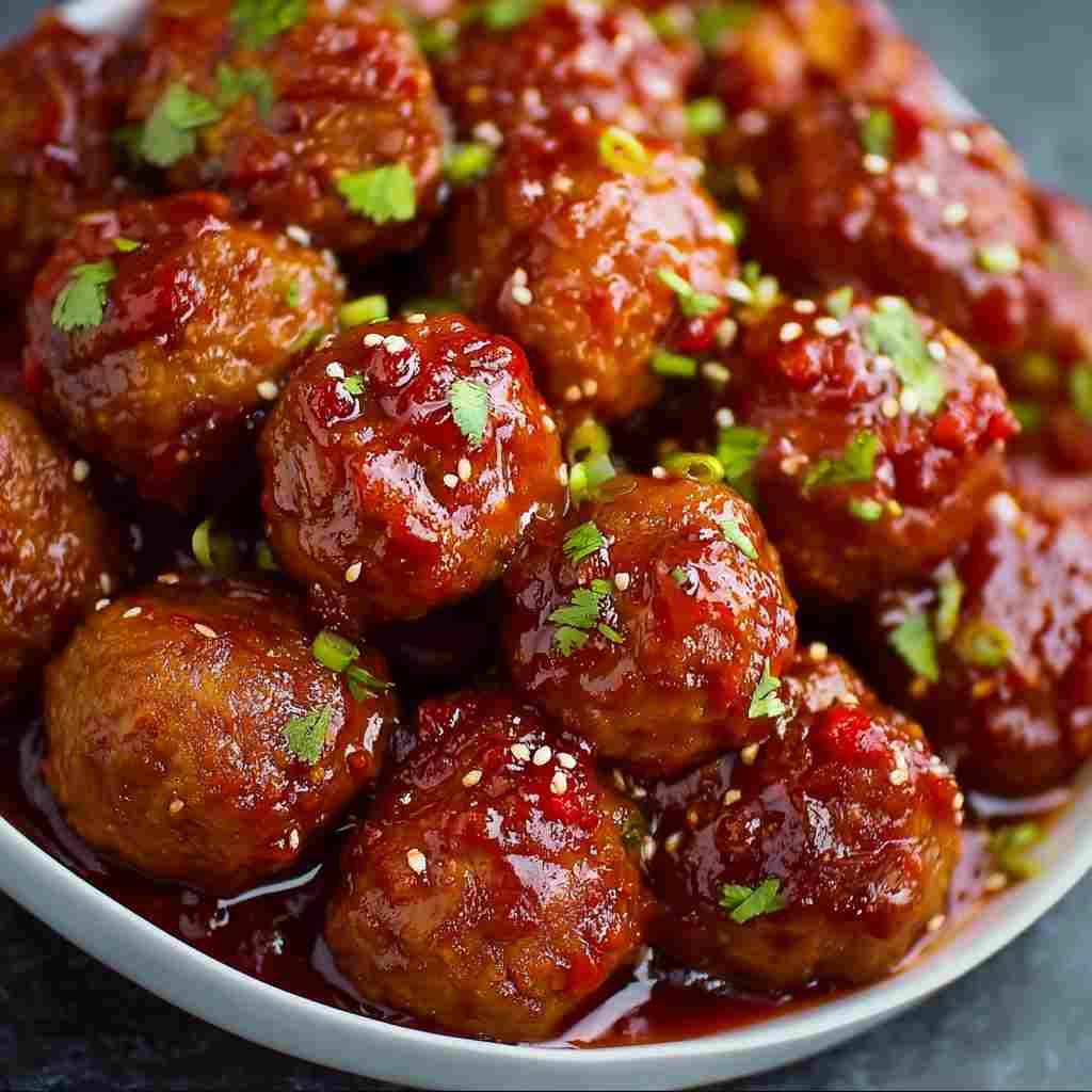 Crockpot Sweet Chili Meatballs