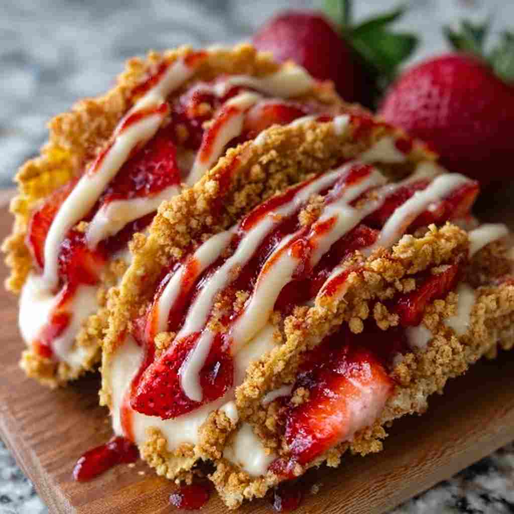 Strawberry Crunch Cheesecake Tacos