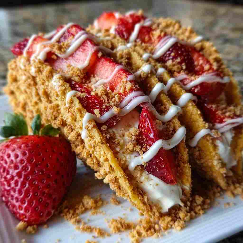 Strawberry Crunch Cheesecake Tacos