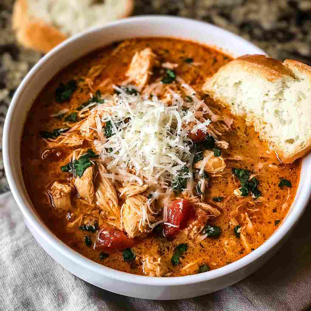 Crockpot Chicken Parmesan Soup