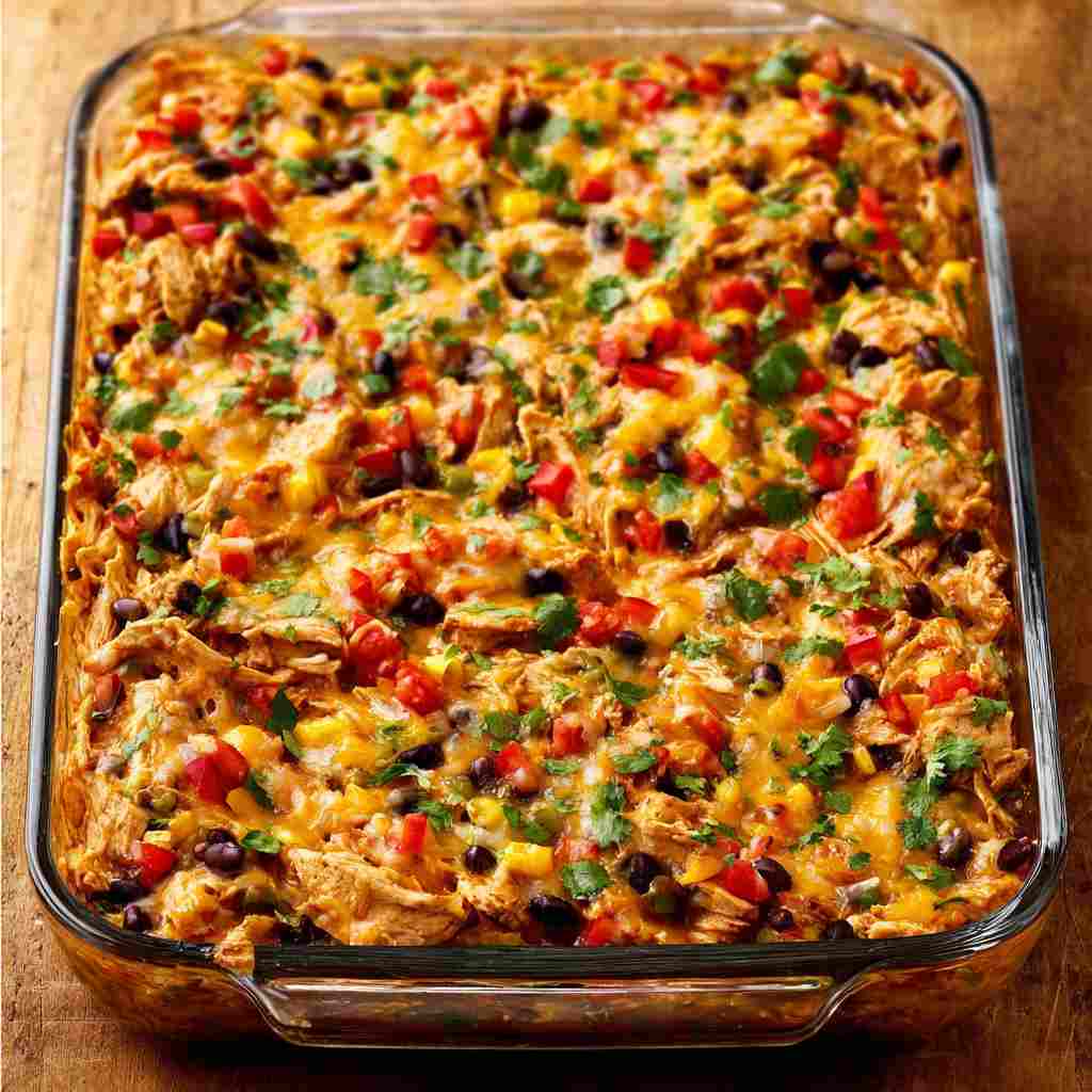 Easy Chicken Burrito Casserole