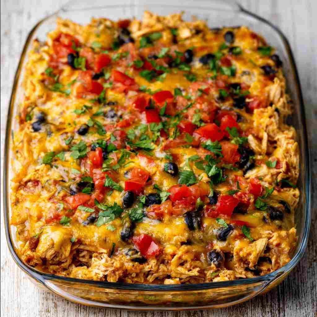 Easy Chicken Burrito Casserole