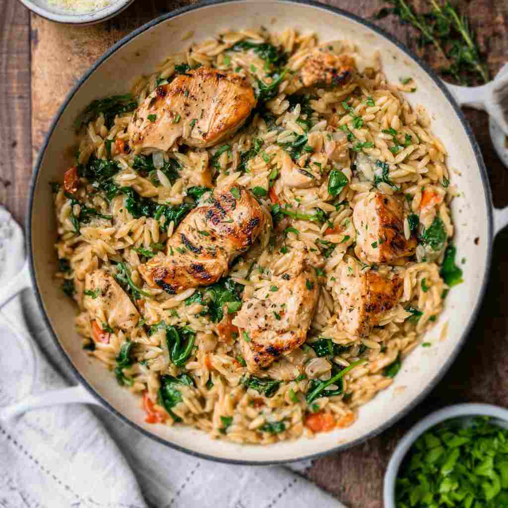 High Protein Chicken Orzo