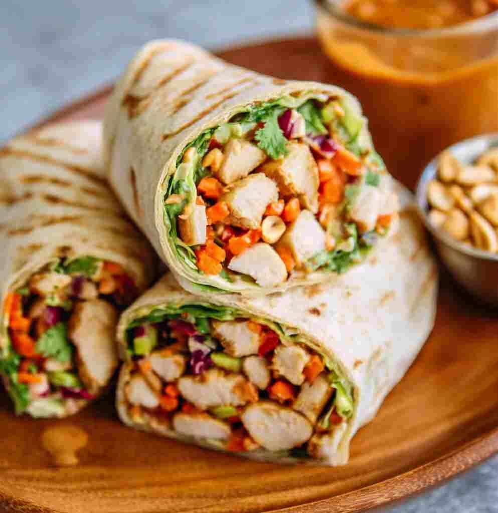 Thai Peanut Chicken Wrap
