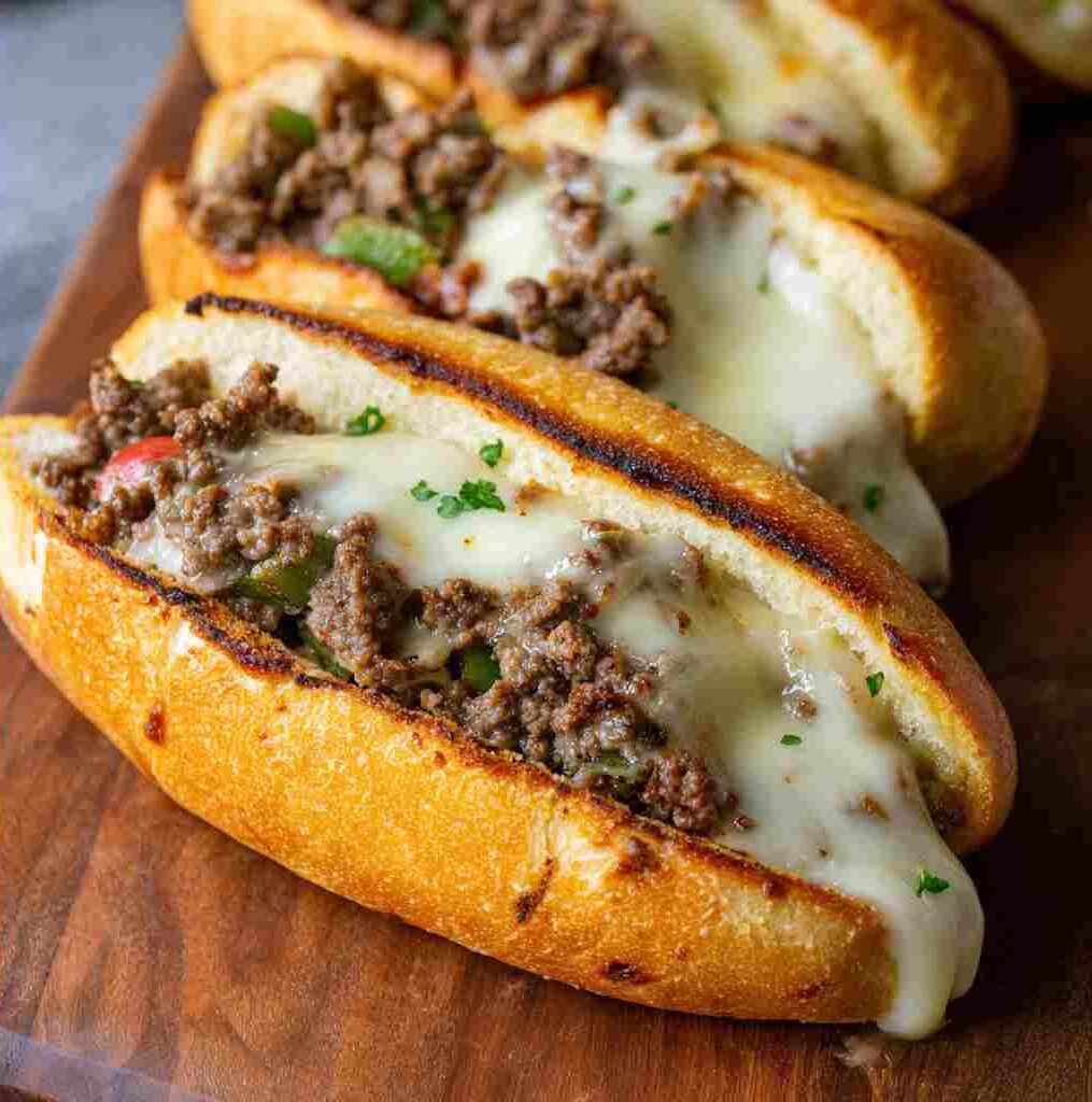 Ground Beef Philly Cheesesteaks