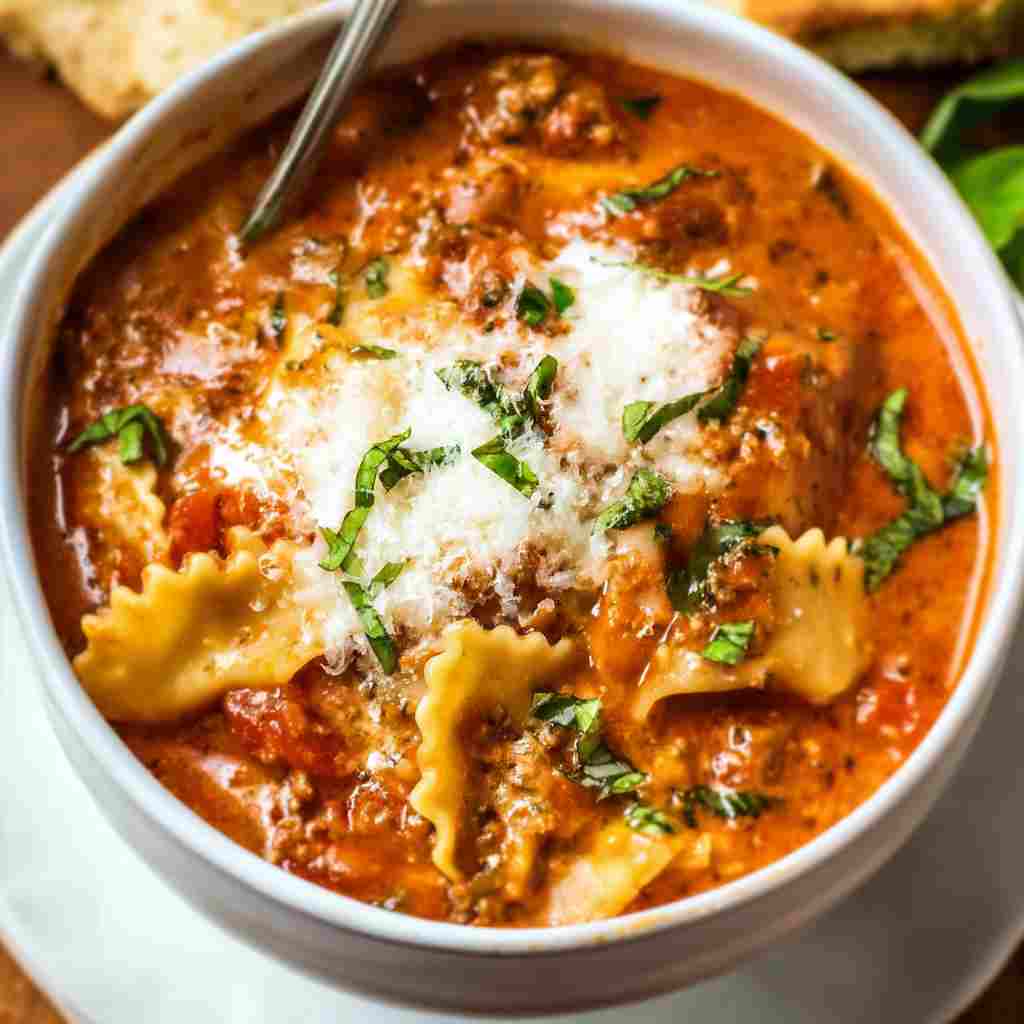 Easy Creamy Lasagna Soup
