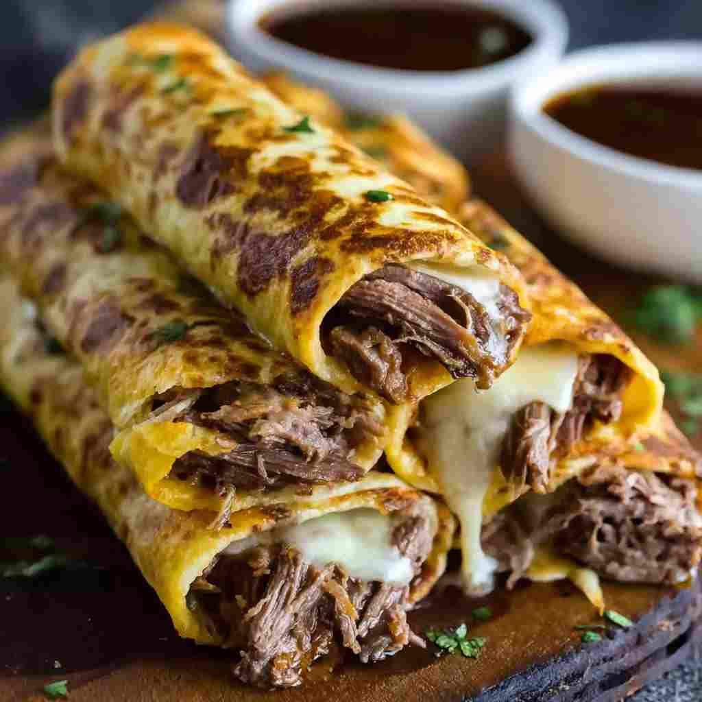 French Dip Tortilla Roll Ups