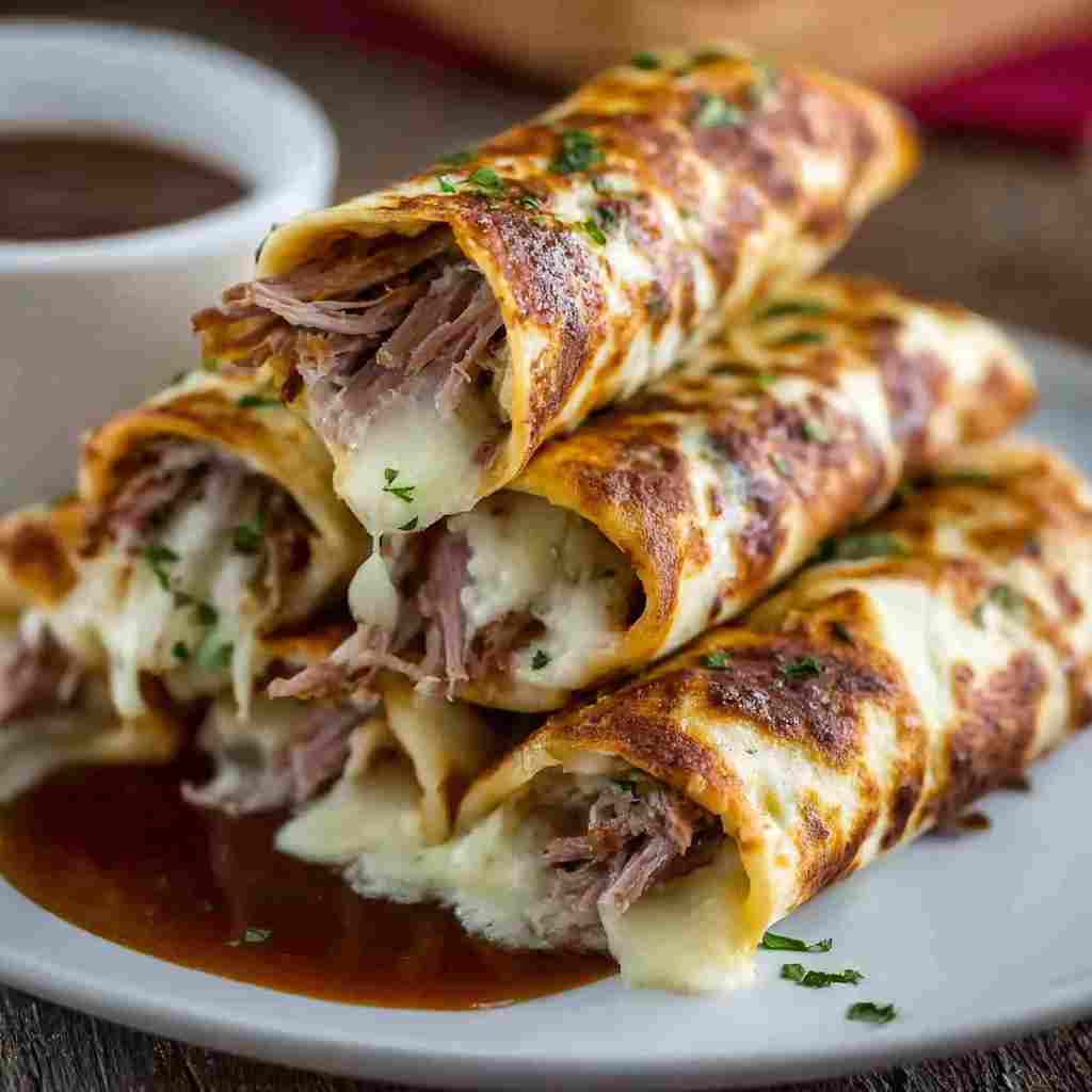 French Dip Tortilla Roll Ups