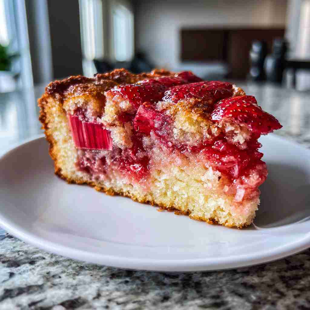 BEST EVER EASY RHUBARB CAKE process
