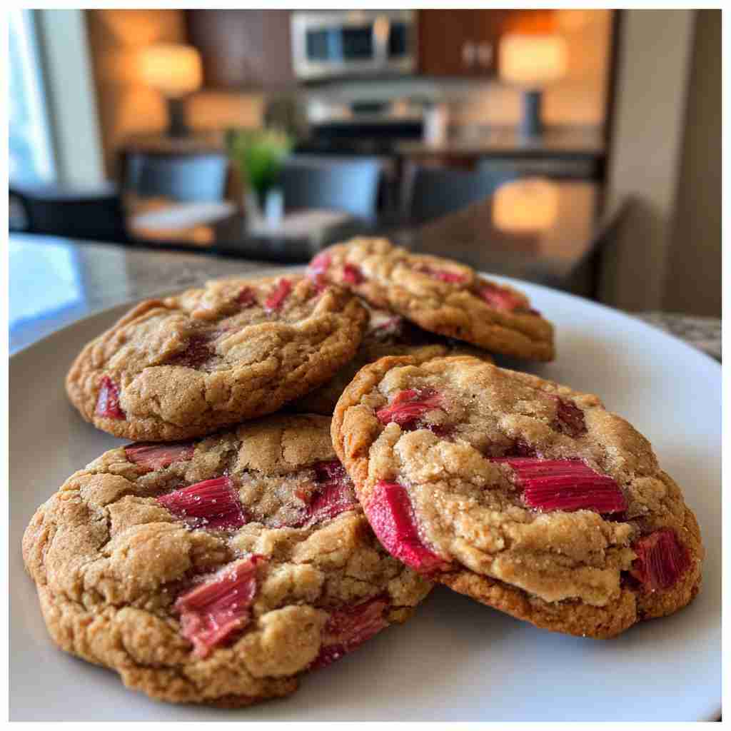 Brown Sugar Rhubarb Cookies process